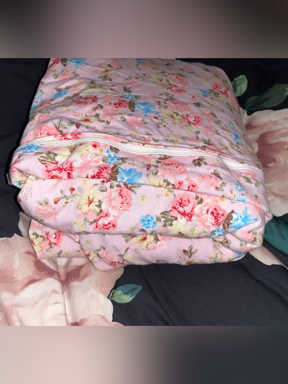 Fadfay~ Floral Pink 100% Cotton Duvet Cover with Roses ~ 86x73”